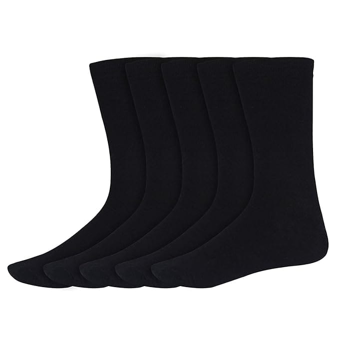 VOICI FRANCE - Premium Formal Black Color Cotton Blend Socks Full length (Black, 10)