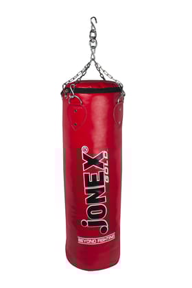 JJ Jonex Punching Bag, Boxing Bag, Karate Bag, Unfilled Boxing Kit with Hanging Chain Unfilled Boxing Kit Gold (Red, 36")