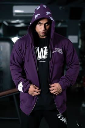 BULLFORCE ZIP HOODIE (PURPLE)-S