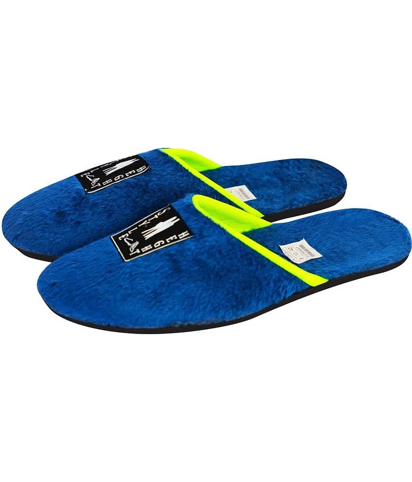 Style Height Blue Men's Fur Slipper