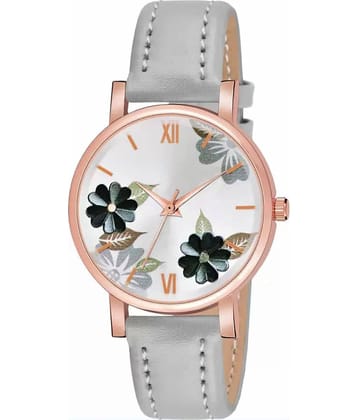 AQUA BLISS - Light Grey Leather Analog Womens Watch