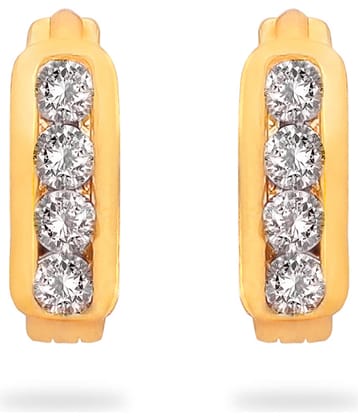 LUV FASHION Golden Huggies Earrings ( Pack of 1 )