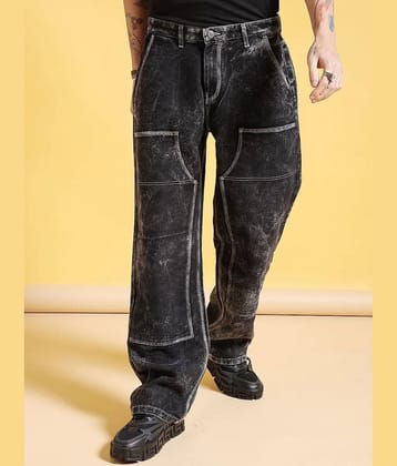 The Indian Garage Co Men Heavy Fade Mid Rise Baggy Relaxed Fit Jeans - None