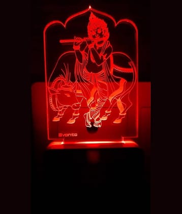 SUPER AJANTA E023 KRISHNA WITH COW Night Lamp Multi - Pack of 1