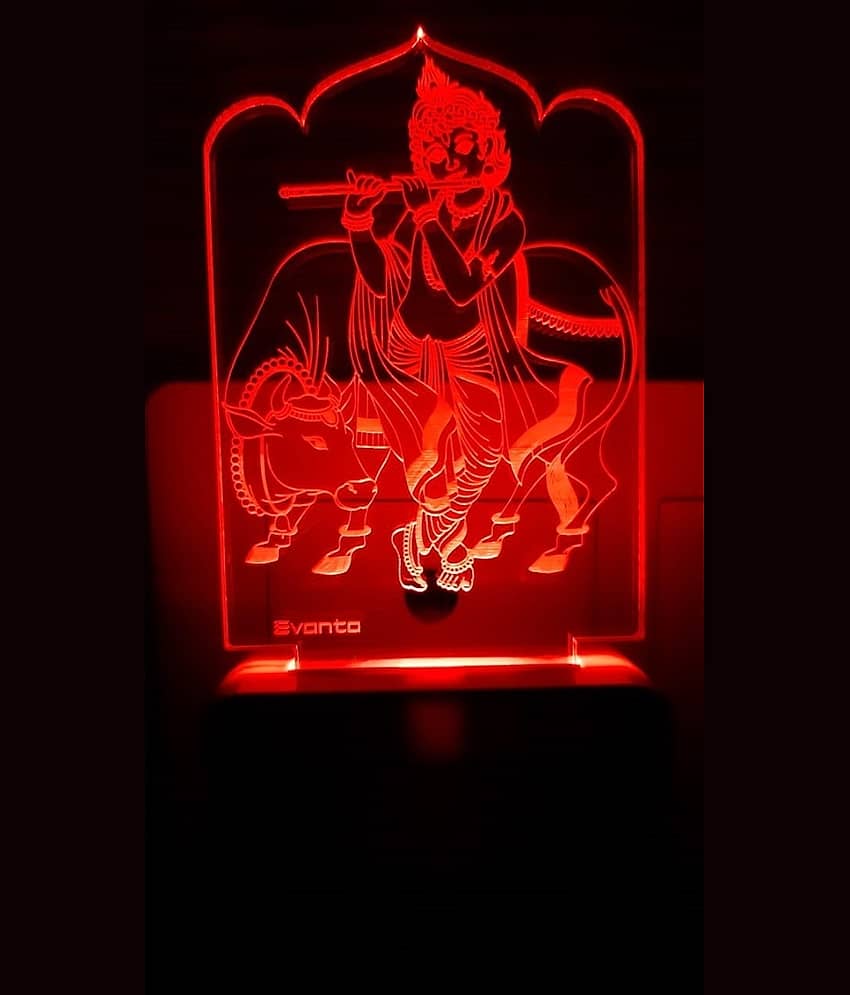 SUPER AJANTA E023 KRISHNA WITH COW Night Lamp Multi - Pack of 1