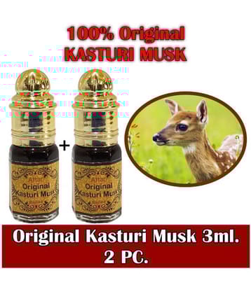 INDRA SUGANDH BHANDAR - Pure & Original Kasturi Rich & Divine Fragrance Attar For Men & Women 3mlEach Pack Of 2