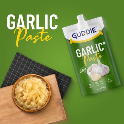 Guddie Garlic Paste- 200g, (Pack of 3 Pcs) 100% Natural Garlic |100% Natural, Easy to Cook, Low Cholesterol, No Preservatives & Artificial Colour, Naturally Processed Lasun Paste