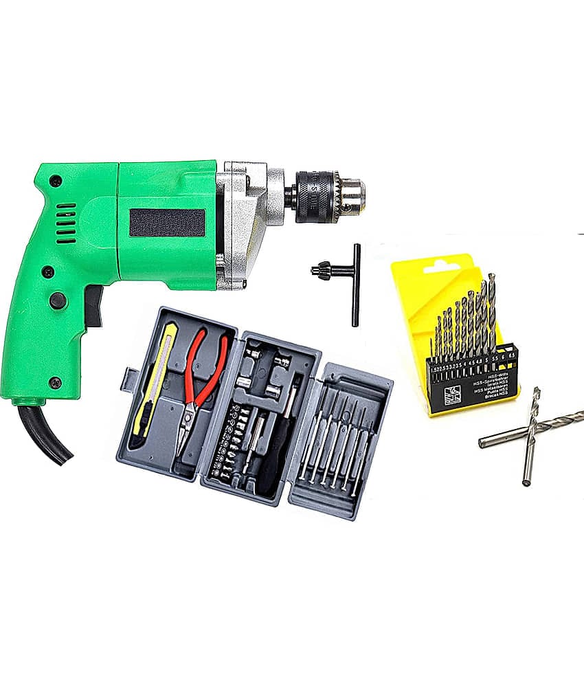 Shopper52 - DRL13PHOBT 350W 10mm Corded Drill Machine with Bits