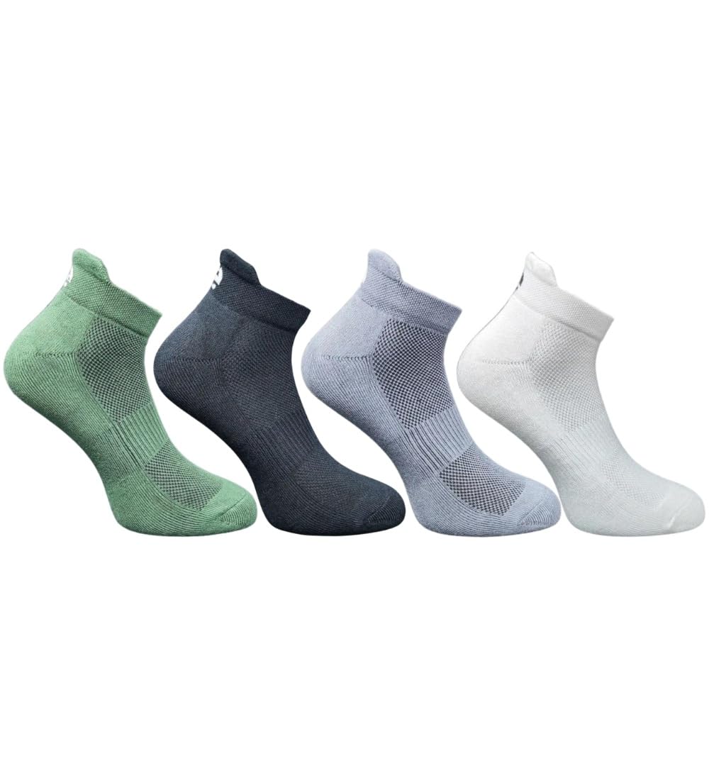 4_Pair Set Unisex Casual Cotton Printed Ankle Length Socks (Multicolor)-PID63445