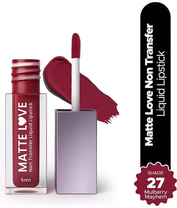 Hilary Rhoda Wine Matte Waterproof Liquid Lipstick ( Pack of 1 )