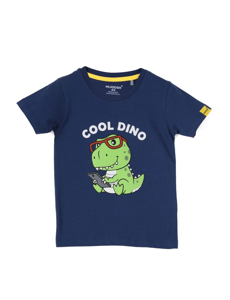Top Kids Boys T shirt Cotton Estate Blue Cool Dino 2025 at ShopCircuit | ONDC