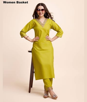 Women Basket Cotton Blend Printed Kurti With Pants Women's Stitched Salwar Suit - Maroon ( Pack of 1 )