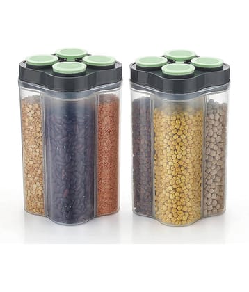 iview kitchenware - Dal/Pasta/Grocery Green Plastic Dal Container ( Set of 2 ) - 2500 ml