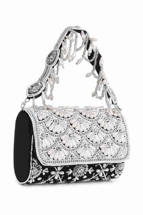 Mint & Black Suede Flap Bag