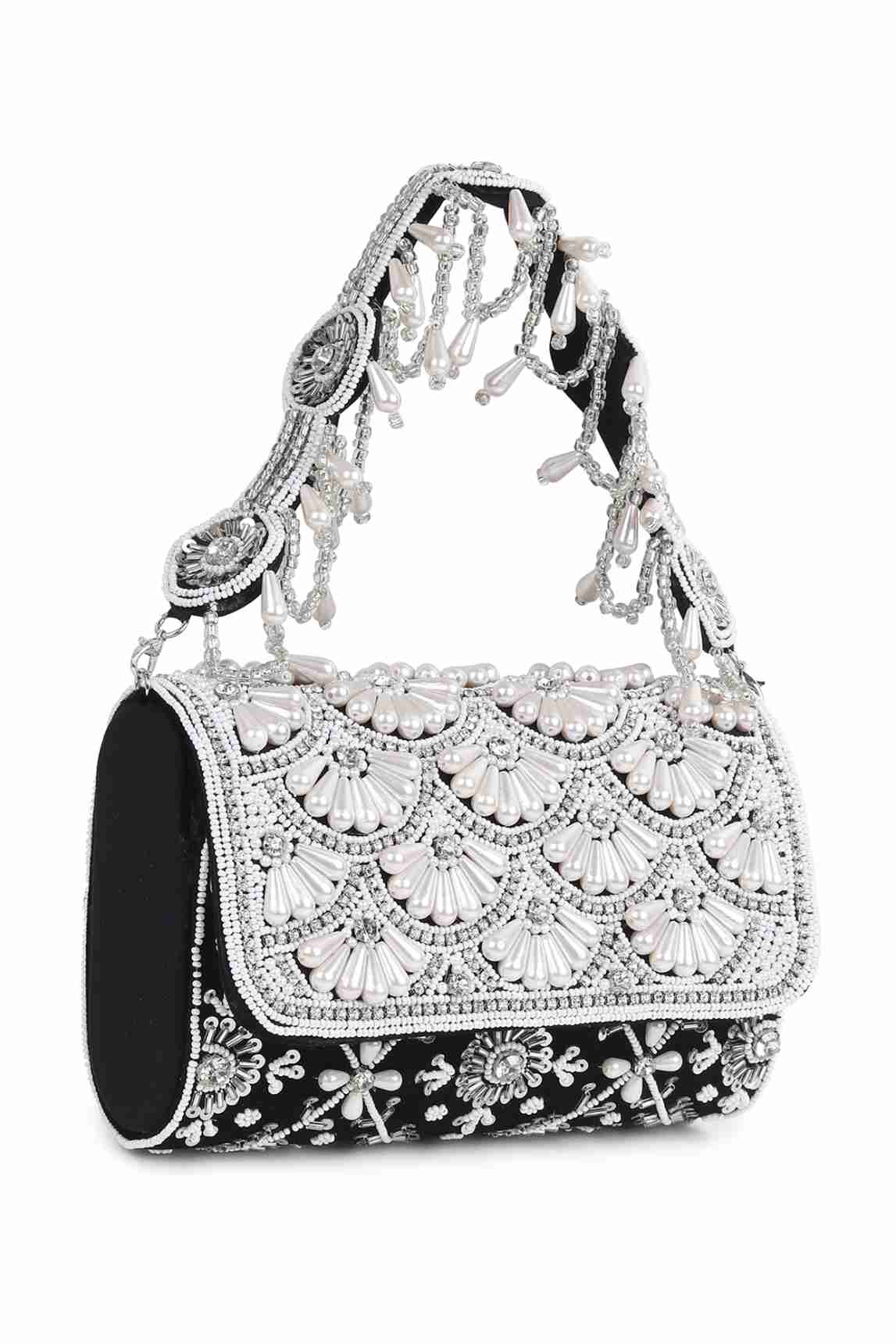 Mint & Black Suede Flap Bag