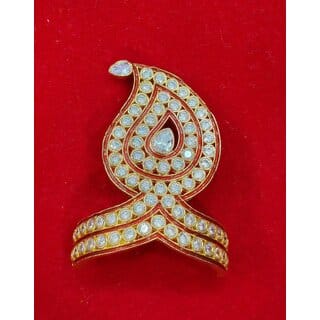 Red Zircon Mukut Crown for Deity Idols  Laddu Gopal Size 7 and 12-Inch idols