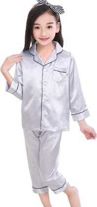 Silver Co-ord night suit for boys and girls-0-1 YEARS