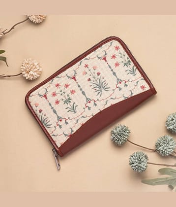 Zouk - Jute White Women's Zip Around Wallet ( Pack of 1 )