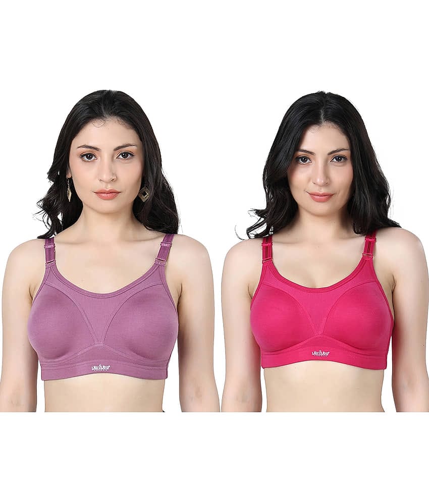 Ladyland Pack of 2 Cotton Blend Non Padded Everyday Bra For Women ( Multicolor )