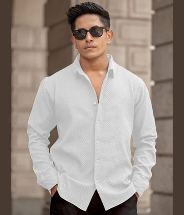 WEBRIC Cotton Blend Regular Fit Self Design Full Sleeves Men's Casual Shirt - Maroon ( Pack of 1 )