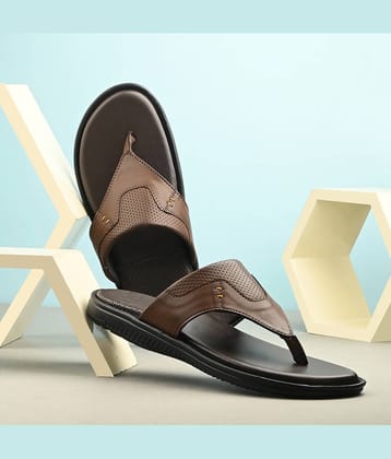 Leeport Brown Men's Leather Slipper