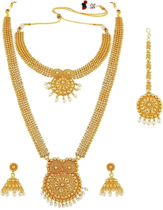 Indian Bridal Jewelry Set Traditional Gold Plated Necklace Set