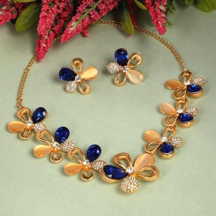 Gold-Plated Stone-Studded Jewellery Set