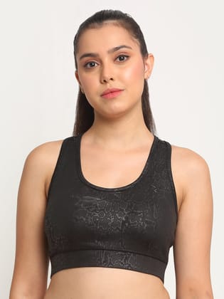 Invincible Women’s Cobra Sports Bra-Black Cobra / S