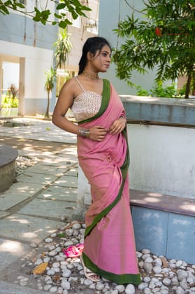 Choco pink dreamy cotton Saree