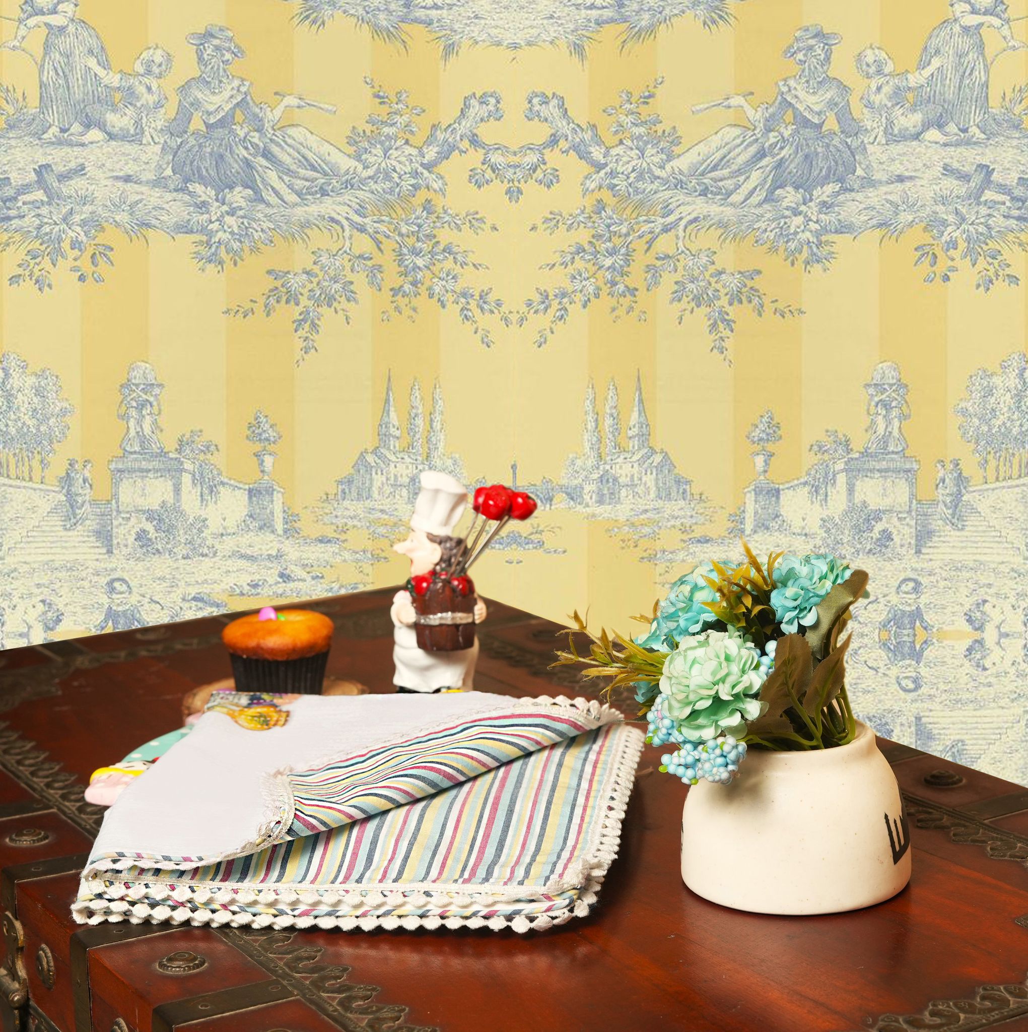 Crimson Easter Table Napkins 6 Pieces