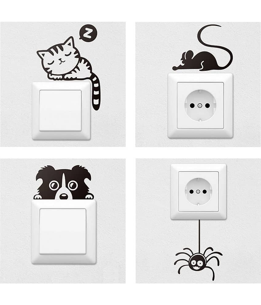 Asmi Collection Animals for Light Switches Switch Board Sticker ( 12 x 11 cms )