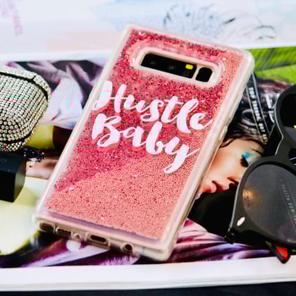 Hustle Baby Quicksand Moving Glitter Cover-Samsung Galaxy Note 8