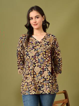 Kinjal Kalamkari Tunic-XS / Black