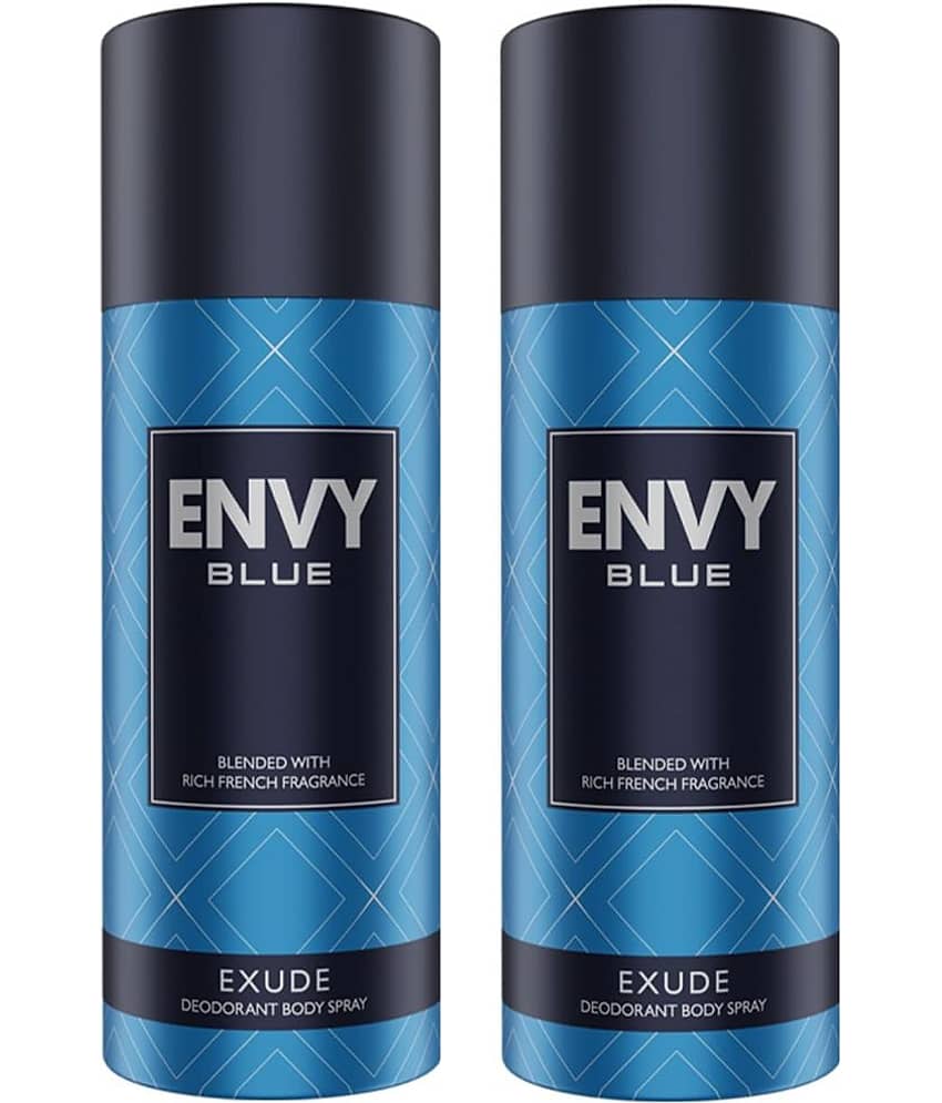 Envy Blue Exude Deodorant Spray for Men 330 ml ( Pack of 2 )