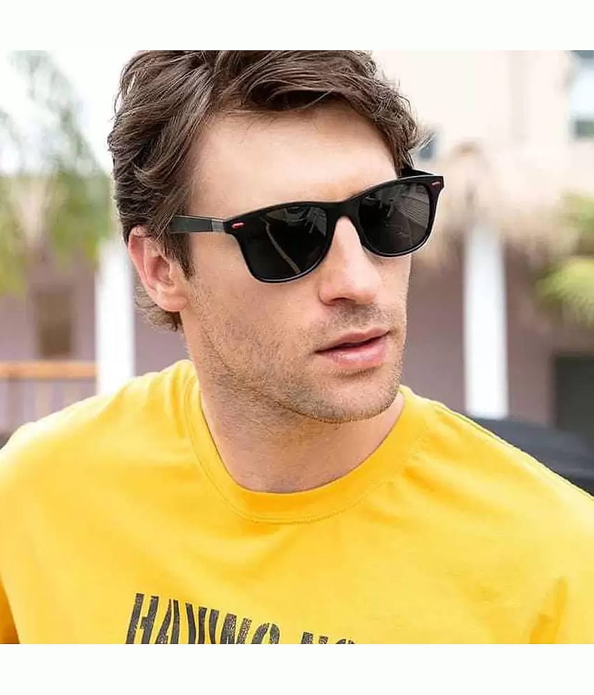 Elligator Black Rectangular Sunglasses ( Pack of 1 )