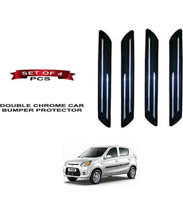 RONISH Rubber Car Bumper Protector Guard (Double Chrome) For Maruti Suzuki Alto 800