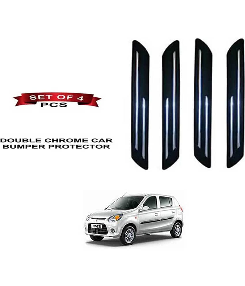 RONISH Rubber Car Bumper Protector Guard (Double Chrome) For Maruti Suzuki Alto 800
