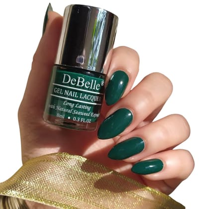 DeBelle Gel Glossy Finish Nail Polish Hyacinth Folio (Bottle Green), 8 Ml - Enriched With Natural Seaweed Extract, Cruelty Free, Toxic Free DeBelle Gel Glossy Finish Nail Polish Hyacinth Folio (Bottle Green), 8 Ml - Enriched With Natural Seaweed Extract,