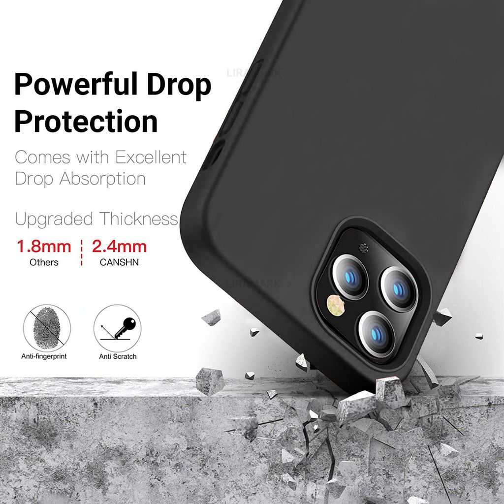 LIRAMARK Liquid Silicone Soft Back Cover Case for Apple iPhone 12 Pro Max (6.7 inch)