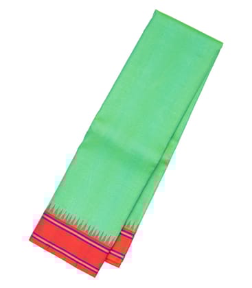 Aquamarine Handloom Kanchipuram Korvai Silk Saree With Contrast Border-Aquamarine