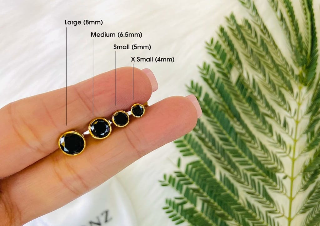 Black Brilliant Bezel Men's Ear Stud (1 Pc Only)