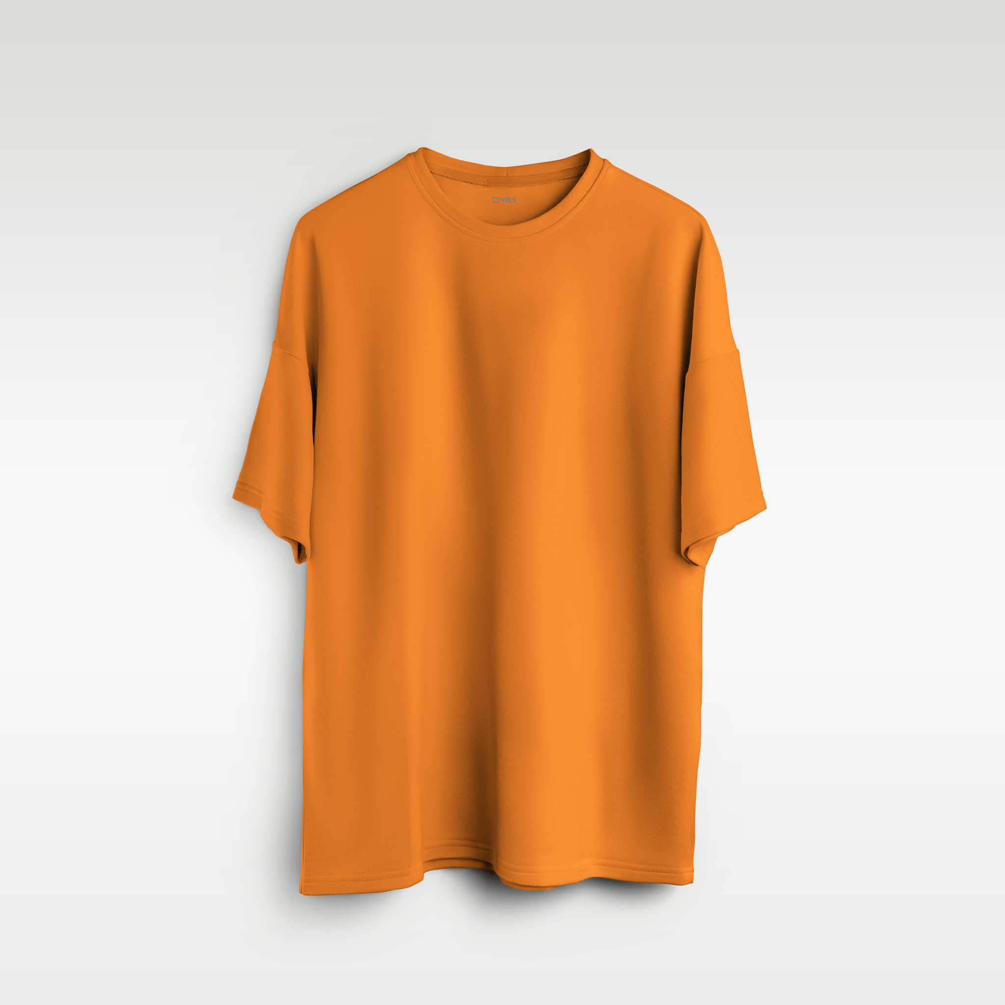 Orange Oversized Solid Tee-S / Cotton