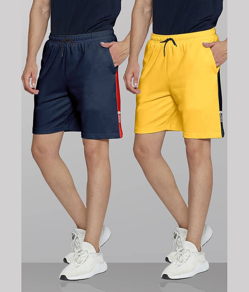 Ardeur Multi Cotton Blend Men's Shorts ( Pack of 2 )