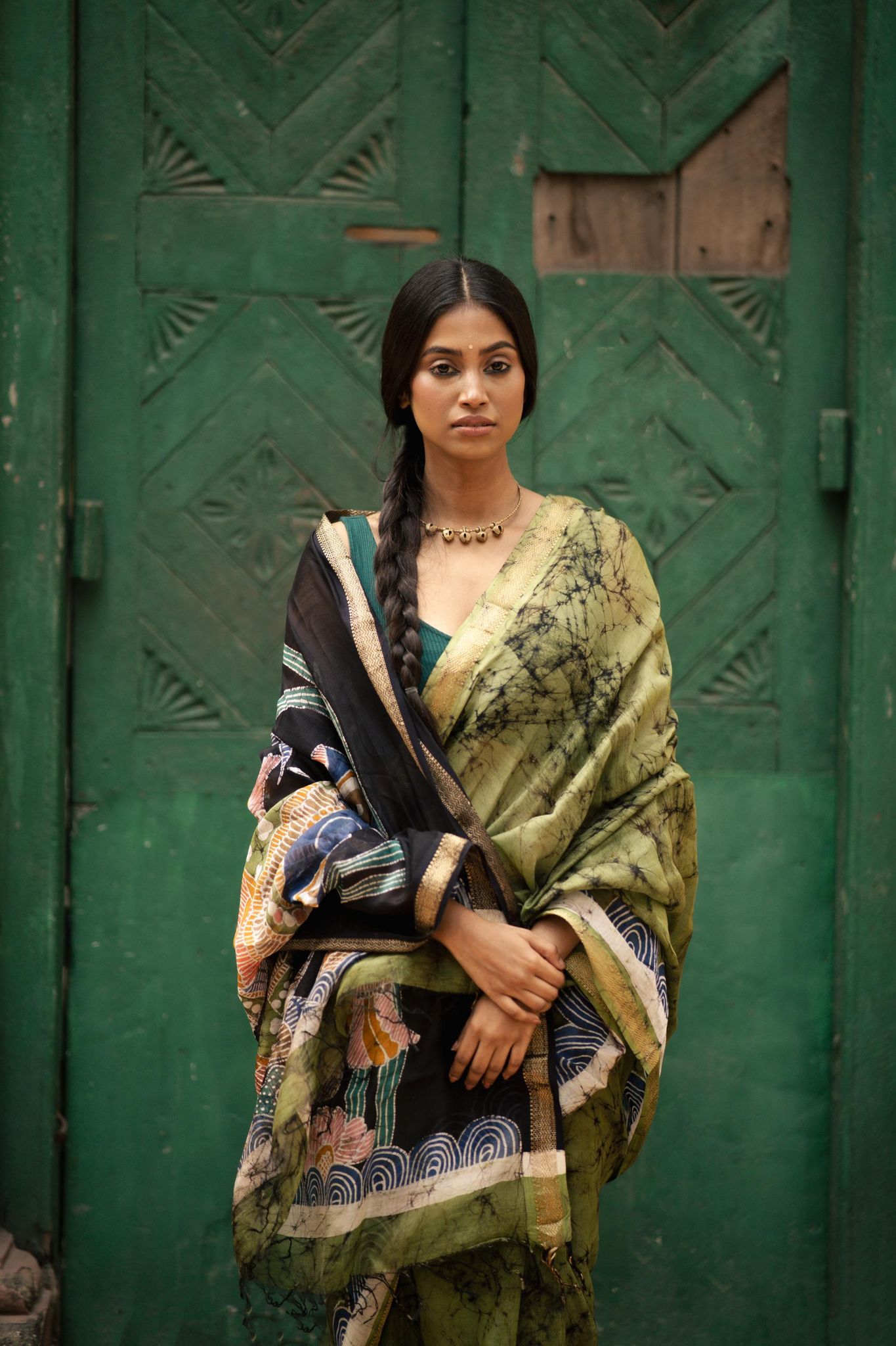 Batik Maheswari saree - Narmada- Meena-Chanderi
