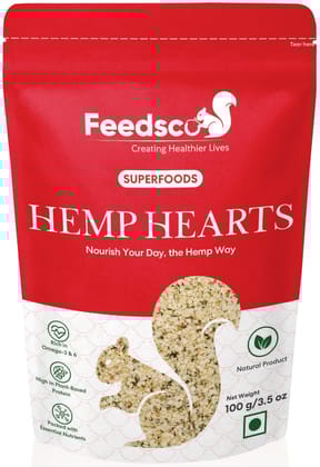 Feedsco Hemp Hearts 100g Pack of 1 – Raw Shelled Hemp Seeds for Eating | Vegan, Gluten-Free, Nutrient-Rich Superfood