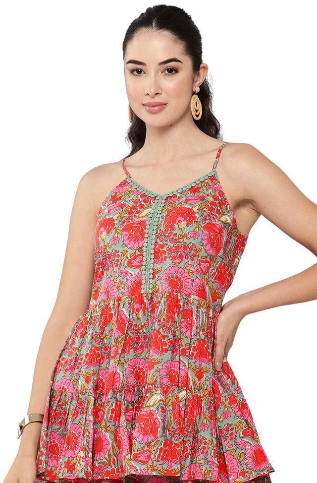 Multicolor cotton floral Printed Co-ord set