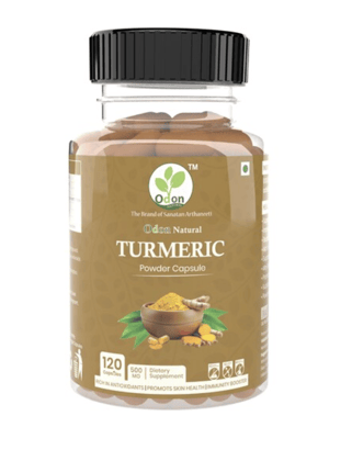 ODON NATURAL TURMERIC Capsule I Boosts Immunity & Promotes Healthy Skin | Regulates Blood Sugar Levels & Controls Diabetes- 120Capsules .
