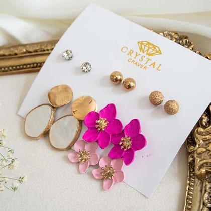 Blush Pink Earring Set Of 5-1