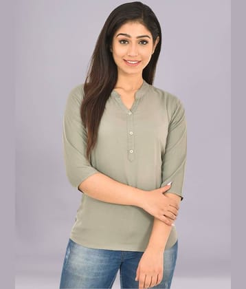FABISHO Women Solid Rayon Shirt ( Grey )