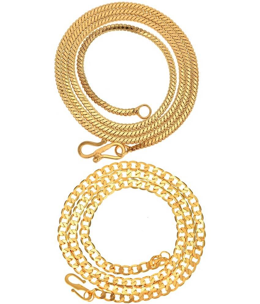 AanyaCentric Combo of 2 Gold Plated 22inches Long Fashion Chain